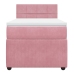 Cama box spring con colchón terciopelo rosa 80x200 cm