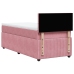 Cama box spring con colchón terciopelo rosa 80x200 cm