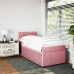 Cama box spring con colchón terciopelo rosa 80x200 cm