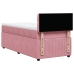 Cama box spring con colchón terciopelo rosa 80x200 cm