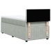 Cama box spring con colchón terciopelo gris claro 80x200 cm