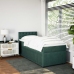 Cama box spring con colchón terciopelo verde oscuro 80x200 cm