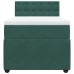 Cama box spring con colchón terciopelo verde oscuro 80x200 cm