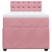 Cama box spring con colchón terciopelo rosa 80x200 cm