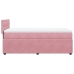 Cama box spring con colchón terciopelo rosa 80x200 cm