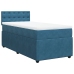 Cama box spring con colchón terciopelo azul 90x190 cm