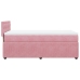 Cama box spring con colchón terciopelo rosa 90x190 cm