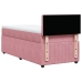 Cama box spring con colchón terciopelo rosa 90x190 cm