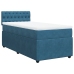 Cama box spring con colchón terciopelo azul 90x190 cm