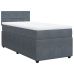 Cama box spring con colchón terciopelo gris oscuro 90x190 cm