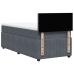 Cama box spring con colchón terciopelo gris oscuro 90x190 cm