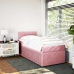 Cama box spring con colchón terciopelo rosa 90x200 cm