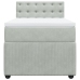 Cama box spring con colchón terciopelo gris claro 90x190 cm