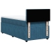 Cama box spring con colchón terciopelo azul 90x200 cm