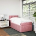 Cama box spring con colchón terciopelo rosa 90x200 cm