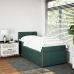 Cama box spring con colchón terciopelo verde oscuro 90x200 cm