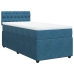 Cama box spring con colchón terciopelo azul 90x200 cm