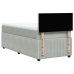 Cama box spring con colchón terciopelo gris claro 90x190 cm