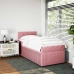 Cama box spring con colchón terciopelo rosa 90x200 cm