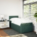Cama box spring con colchón terciopelo verde oscuro 100x200 cm