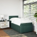 Cama box spring con colchón terciopelo verde oscuro 100x200 cm