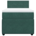 Cama box spring con colchón terciopelo verde oscuro 100x200 cm