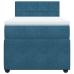 Cama box spring con colchón terciopelo azul 100x200 cm