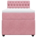 Cama box spring con colchón terciopelo rosa 100x200 cm