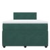 Cama box spring con colchón terciopelo verde oscuro 120x190 cm