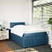 Cama box spring con colchón terciopelo azul 120x190 cm