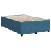 Cama box spring con colchón terciopelo azul 120x190 cm