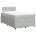 Cama box spring con colchón terciopelo gris claro 120x190 cm