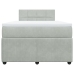 Cama box spring con colchón terciopelo gris claro 120x190 cm