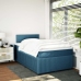 Cama box spring con colchón terciopelo azul 120x190 cm