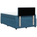 Cama box spring con colchón terciopelo azul 120x190 cm