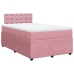 Cama box spring con colchón terciopelo rosa 120x190 cm