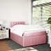 Cama box spring con colchón terciopelo rosa 120x190 cm