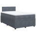 Cama box spring con colchón terciopelo gris oscuro 120x200 cm