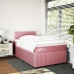 Cama box spring con colchón terciopelo rosa 120x200 cm