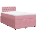 Cama box spring con colchón terciopelo rosa 120x200 cm