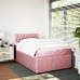 Cama box spring con colchón terciopelo rosa 120x200 cm