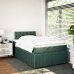 Cama box spring con colchón terciopelo verde oscuro 120x200 cm