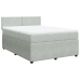 Cama box spring con colchón terciopelo gris claro 140x190 cm