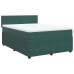 Cama box spring con colchón terciopelo verde oscuro 140x190 cm