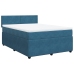 Cama box spring con colchón terciopelo azul 140x190 cm