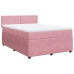 Cama box spring con colchón terciopelo rosa 140x190 cm