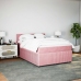 Cama box spring con colchón terciopelo rosa 140x190 cm