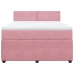 Cama box spring con colchón terciopelo rosa 140x190 cm