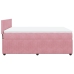 Cama box spring con colchón terciopelo rosa 140x190 cm