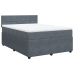 Cama box spring con colchón terciopelo gris oscuro 140x190 cm